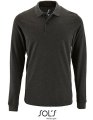 Heren Polo Sols Long-Sleeve Perfect Charcoal Melange